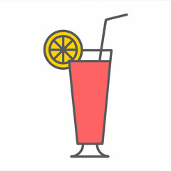 Minimalist Cocktail Glass Vector Design.