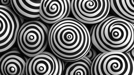 Black and white hypnotic spiral illusion