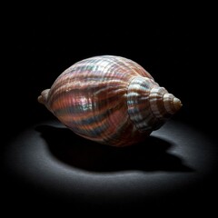 colorful seashell on black background with dramatic lighting