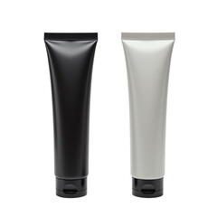 Two cosmetic tubes in black and white colors.