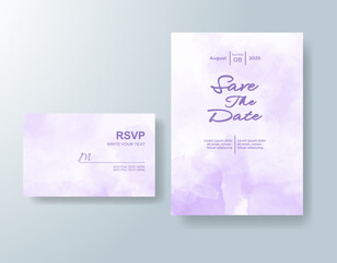 Wedding invitation with abstract splash watercolor
