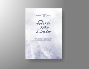 Wedding invitation with abstract splash watercolor