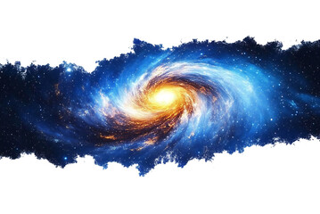Fototapeta premium Milky Way galaxy, showcasing its spiral arms and vast expanse of stars against a clean white on islated transfarent background, PNG.