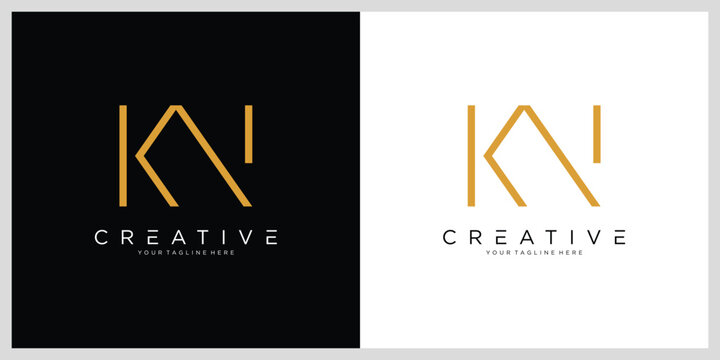 Initial KN or NK Logo Design Vector Template