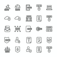Data Privacy Icons Collection GDPR Symbols