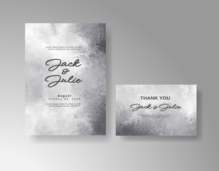 Wedding invitation with abstract splash watercolor