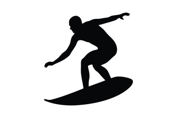 Fototapeta premium Silhouette of a person surfing on a wave
