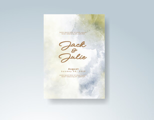 Wedding invitation with abstract splash watercolor