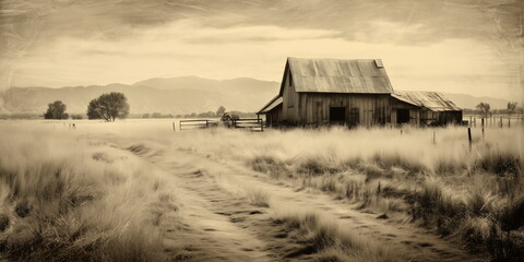 Old farm and ranch land in the west, early days.