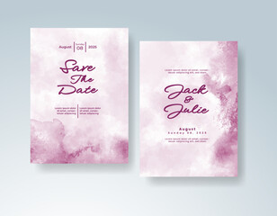 Wedding invitation with abstract splash watercolor