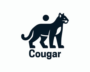 Standing Cougar Logo in Natural Style