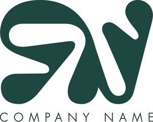 Creative Abstract Initial Letter RV Logo Design