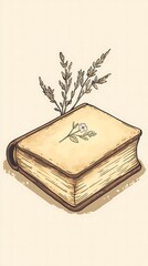 old book with floral ornament