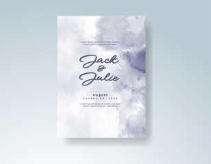 Wedding invitation with abstract watercolor background