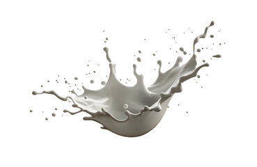 Fototapeta premium Splash of white milk , 3d illustration with clipping path.