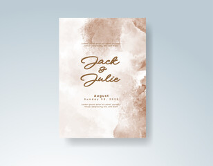 Wedding invitation with abstract watercolor background