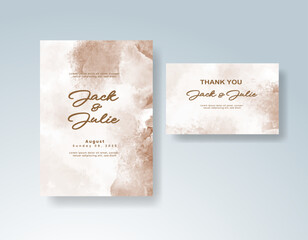 Wedding invitation with abstract watercolor background