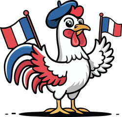 Peruvian Rooster Cartoon with Flag