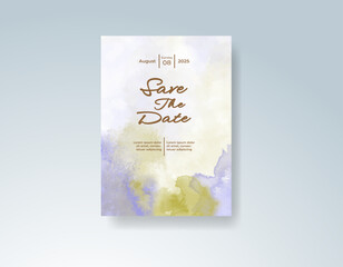 Wedding invitation with abstract watercolor background