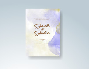Wedding invitation with abstract watercolor background