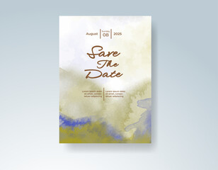 Wedding invitation with abstract watercolor background