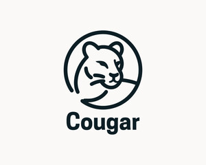  Outline Cougar Wildcat Logo Vector