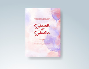 Wedding invitation with abstract watercolor background