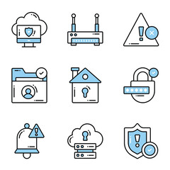 Network Security Icons of Protection