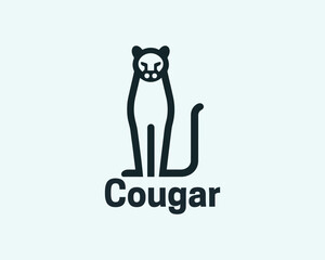 Minimalist Wild Cougar Vector Emblem