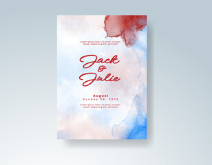 Wedding invitation with abstract watercolor background