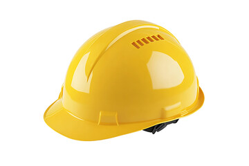 Fototapeta premium Bright Yellow Hard Hat on Transparent Background, PNG
