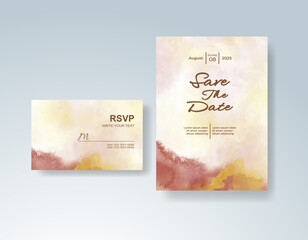Wedding invitation with abstract watercolor background