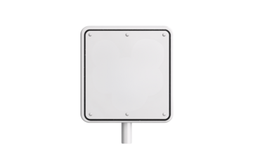 A blank white rectangular street sign with rounded corners and bolts, ready for custom signage, isolated on a transparent background