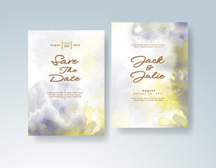 Wedding invitation with abstract watercolor background