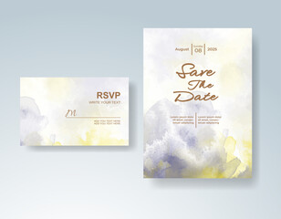Wedding invitation with abstract watercolor background