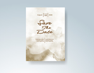Wedding invitation with abstract watercolor background