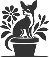 Silhouette of a chihuahua vector