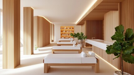 Modern Luxury Spa Interior with Minimalist Design and Natural Light