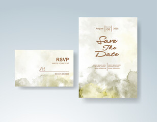 Wedding invitation with abstract watercolor background