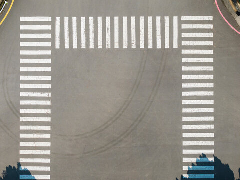 Aerial View of Rectangular Crosswalk