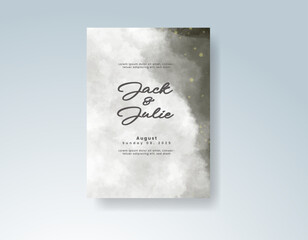 Wedding invitation with abstract watercolor background