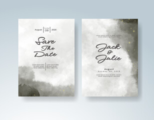 Wedding invitation with abstract watercolor background