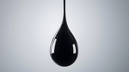 Obraz premium Single Black Oil Drop Falling Abstract Background