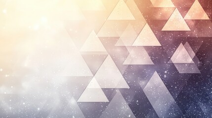 Abstract geometric background with overlapping triangles in soft pastel colors and star-like textures