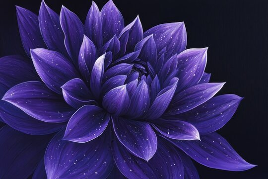 Close-up view of a vibrant purple dahlia flower.