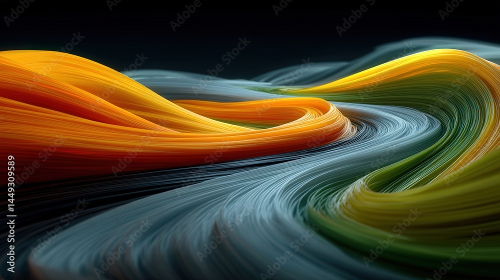 Poster colorful wave of paint illustrating market growth with an abstract and dynamic display of vibrant co