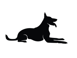 German Shepherd Dog Silhouette. Vector Illustration.