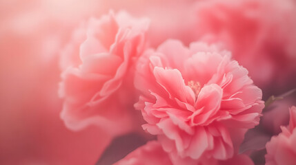 Fototapeta premium abstract pink background with blurred flowers, pink and pastel background. Floral background.