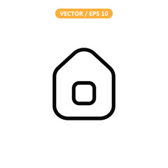 Minimalist House Icon - Line Style Vector