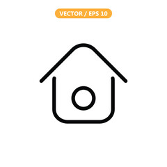 Minimalist House Icon - Line Style Vector